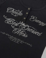 BDM Henley Neck Long Sleeve Black