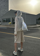 MESH KNIT HOOD ZIP-UP