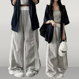 Vito coloring nylon three-line track line wide pants