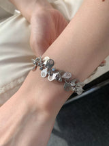silver spiral@water drop bracelet