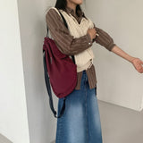 Swag-on nylon Bokjori string backpack suitcase luggage color prosthetic bag 3 colors [mandarinetree only]