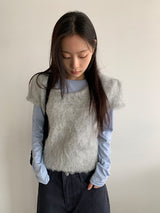 スビットラウンドヘアー半袖ニット