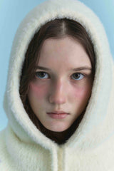 KNIT BALACLAVA IN CREAM WING