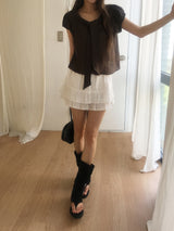 Olive tie blouse