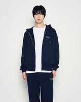 25FW ボーダーラインベーシックロゴフーディージップアップ ダークネイビー