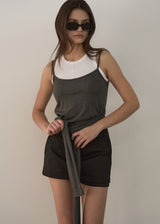 LAYERED SLEEVELESS 2WAY TOP _GREY
