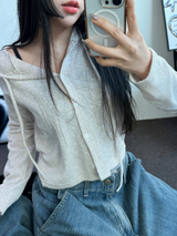 SEMI SEE THROUGH BOUCLE HOODIE CARDIGAN 🩵🩶🖤🧸4COLOR