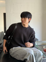 Lead button heavy knitwear