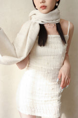 百合 Oriental paisley muffler (White)