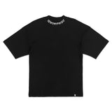 TZ ネックラインシグネチャーオーバーサイズTシャツ - BLACK