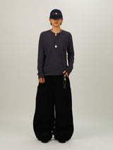 MR Slub Button Henley Long Sleeve T