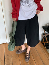 [unisex] ハチ ボーイフィット バミューダ デニムパンツ