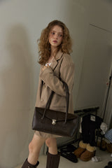 MADE_Arc Flap Long Handle Bag / MOCHA BROWN