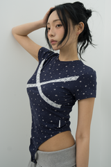 (Copy of) FLORAL LACE BODYSUIT _ NAVY