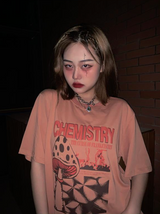  Design-sense printed loose short-sleeved T-shirt