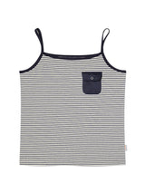 STRIPE POCKET POINT SLEEVELESS [NAVY]