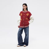 FMACM 24AW Vintage Crest Jacquard Knit Sweater Cardigan Jacket