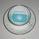 Rose polka dot soda blue white glossy AirPods case
