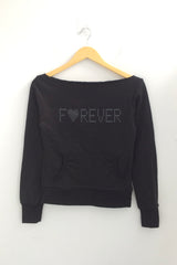 レタリングハートボートネックTシャツ
