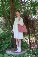 CHECK RIBBON SHOULDER BAG (2 COLORS)