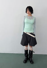 HAZY SLIM LONG SLEEVELESS