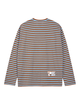 スターロゴストライプ'L/S（ブルー/ブラウン）-スモールフィット