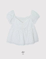 #PR Chiffon シャーリング半袖ブラウス (3color)