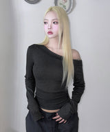 Button One Off-Shoulder Top (3colors)