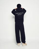 25FW BORDER LINE BASIC LOGO HOODIE ZIP UP BLACK