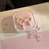 Lovely High-Teen Check Big Ribbon AirPods Case