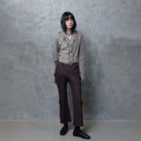 FRINGE STRIPE CARDIGAN: BEIGE