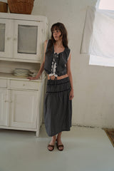 Plain band skirt_check