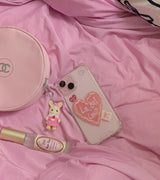 HEART LABEL PHONECASE (PINK)