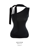 Sera Asymmetric Tie Top (4color)