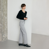 Warm grey semi wide jeans - SW004