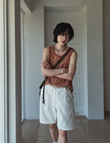 Mix scatter loose fit tank top