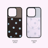 [MADE] DOT PATCH PHONE CASE PINK (glass black bumper)