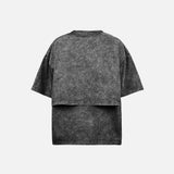 HIERARCHY STUDIOS ENE - ウォッシュドブラックレイヤード ENE オーバーサイズTシャツ
