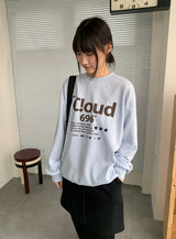 [unisex] スコムレタリングオーバースウェットシャツ