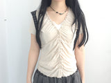 vintage shirring button t
