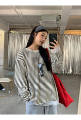 Lace Detail Stripe Long Sleeve Knitwear