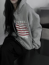 アメリカン フラッグ オーバーフィット フード(unisex / fleece-lined)