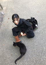 ベーシックツータックブラックデニム