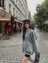 Snow denim patch sweatshirt