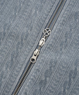 Women’s Cable Knit Zip-Up Jacket Ash Blue