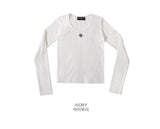 ステッチUネック長袖Tシャツ