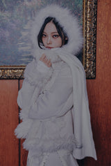 CARRIE HOODED MUFFLER ivory