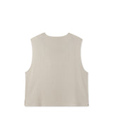 [DOJINOI] LINEN V-NECK VEST OATMEAL