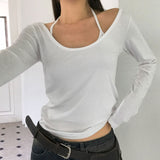 Rail Off Wide U-Neck T-Shirt