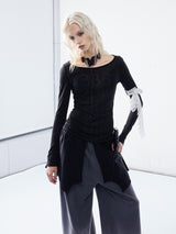 Emoha Angel Redemption 333 Asian Printed Tencel Micro-transparent Long Sleeve T